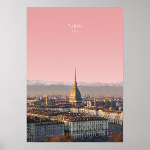 Turin, Italy Travel Illustration Poster