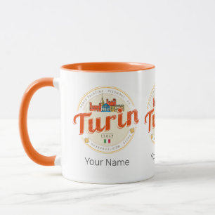 Turin Piedmont Retro Skyline Italian Vintage Pasta Mug