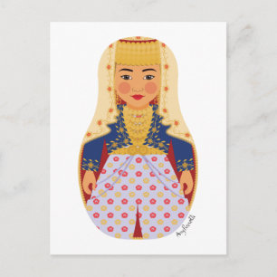 Turk Bride Matryoshka Postcard