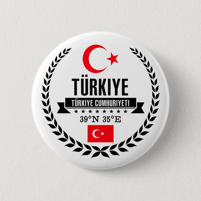 Turkey 6 Cm Round Badge (Front)