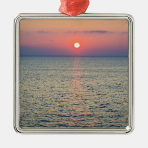 Turkey, Aegean Sea horizon at sunset 2 Metal Tree Decoration
