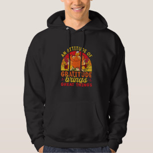 Turkey  An Attitude Of Gratitude Brings Great Thin Hoodie