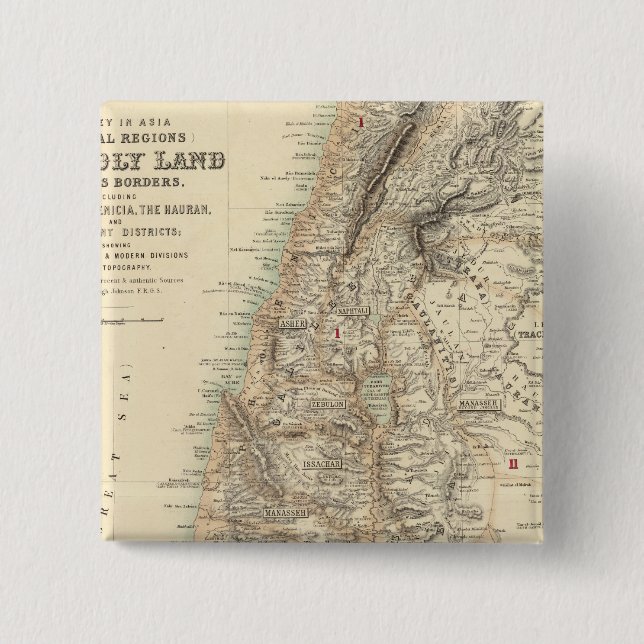 Turkey and Asia Biblical Regions 15 Cm Square Badge (Front)