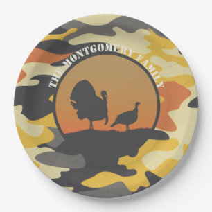 Turkey and Camo Paper Plate