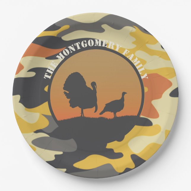 Turkey and Camo Paper Plate (Front)