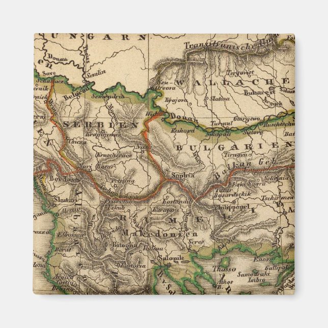 Turkey and Greece Map Magnet (Front)