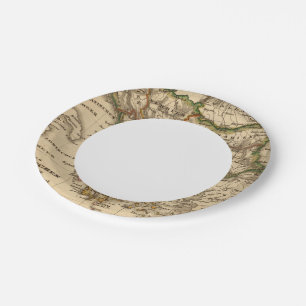 Turkey and Greece Map Paper Plate