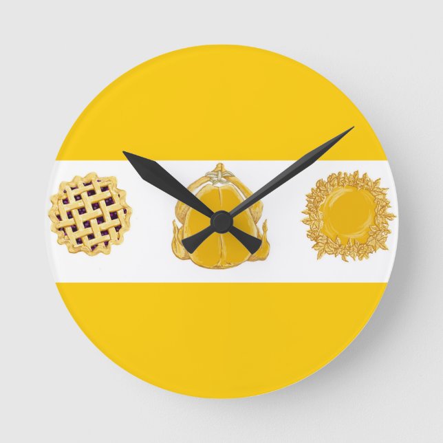 Turkey And Pies Round Wall Clock (Front)