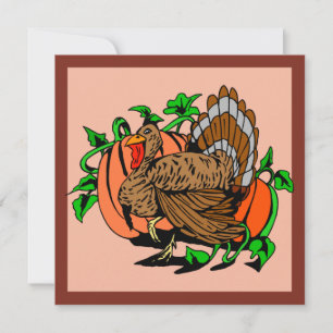 Turkey and Pumpkin Invitation