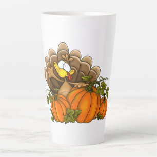 Turkey and Pumpkins Latte Mug