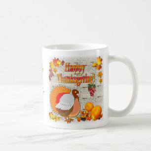 Turkey and pumpkins ~ Thanksgiving day mug