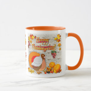 Turkey and pumpkins Thanksgiving Mug