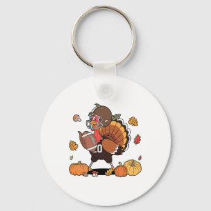 Turkey And Touchdown Thanksgiving Footll Men Women Key Ring