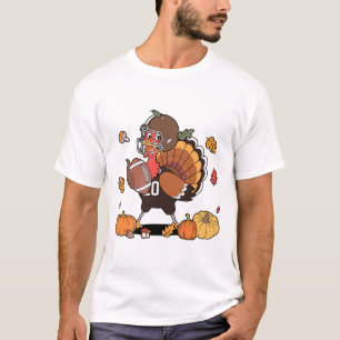 Turkey And Touchdown Thanksgiving Footll Men Women T-Shirt