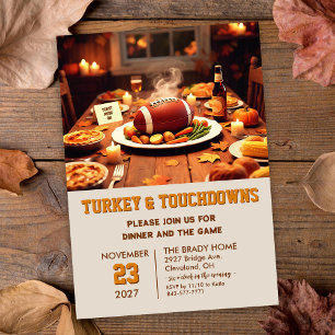 Turkey and Touchdowns Dinner Invitation