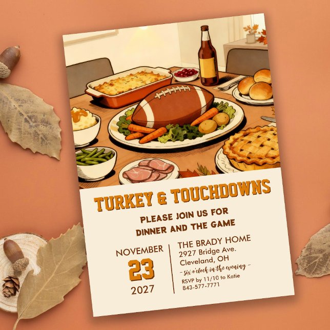 Turkey and Touchdowns Dinner Invitation (Creator Uploaded)