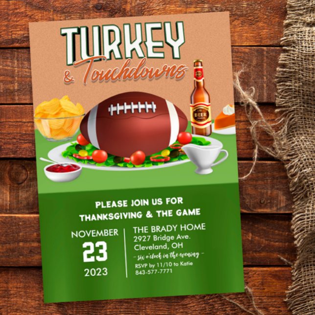 Turkey and Touchdowns Dinner Invitation (Creator Uploaded)