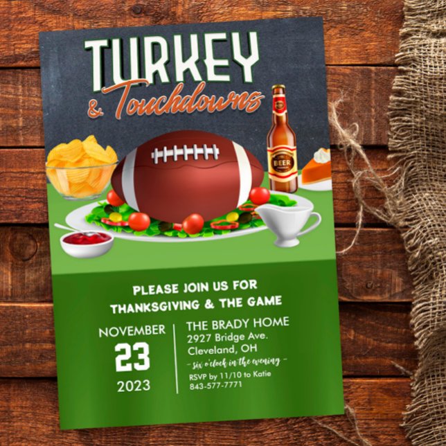 Turkey and Touchdowns Dinner Invitation (Creator Uploaded)