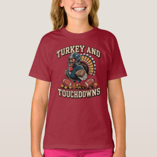 Turkey and Touchdowns Funny Football T-shirt