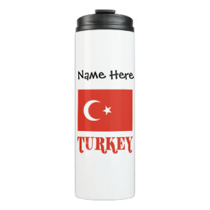 Turkey and Turkish Flag Personalised  Thermal Tumbler