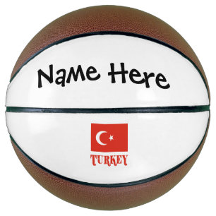 Turkey and Turkish Flag with Your Name Basketball