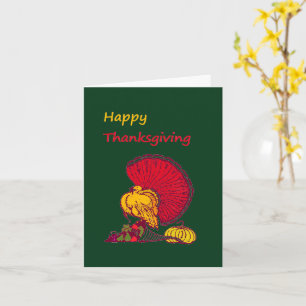 Turkey and veggies happy Thanksgiving green Card