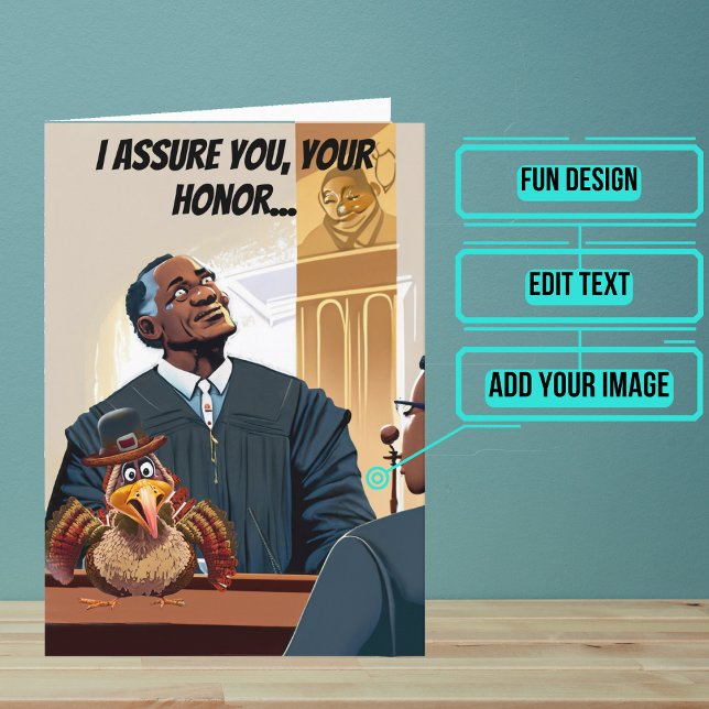 Turkey As a Flight Risk Funny Thanksgiving Card (Share your gratitude this year with a Thanksgiving greeting card using a fun and funny design.)