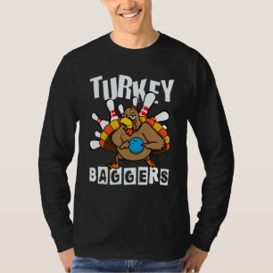 Turkey Baggers Bowling Happy Thanksgiving Day T-Shirt