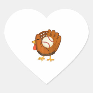 Turkey Baseball Glove Thanksgiving Day Catchers Bo Heart Sticker