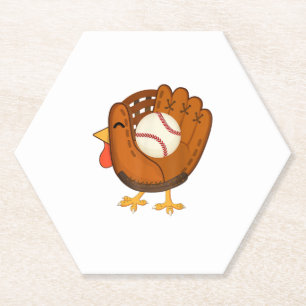 Turkey Baseball Glove Thanksgiving Day Catchers Bo Paper Coaster