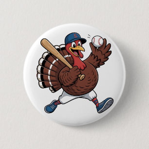 Turkey Batter Baseball Baseball Game Baseball 6 Cm Round Badge