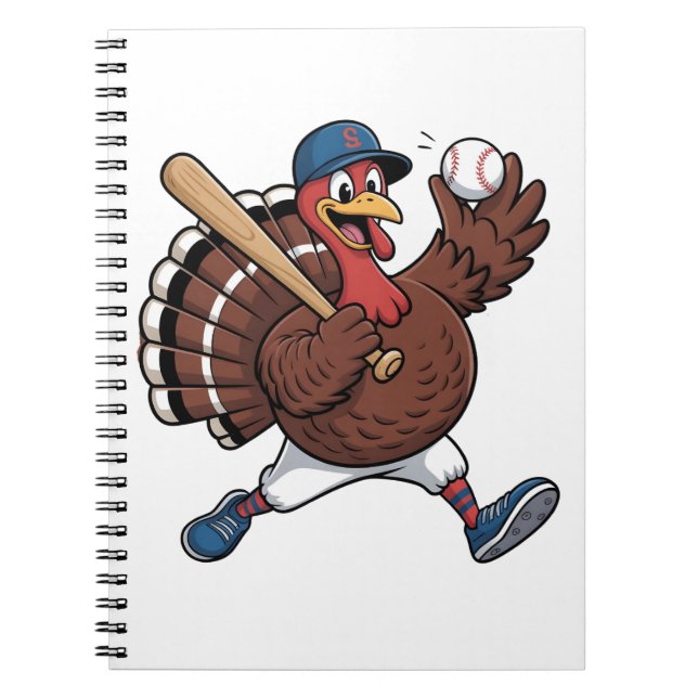 Turkey Batter Baseball Baseball Game Baseball  Notebook (Front)