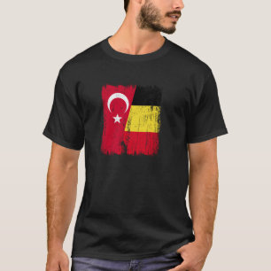 Turkey Belgium Half Flag Turkish Belgian Jersey Pu T-Shirt