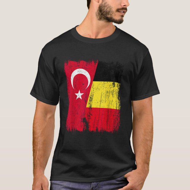 Turkey Belgium Half Flag Turkish Belgian Jersey  T-Shirt (Front)