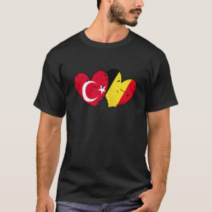 Turkey Belgium Love Heart Turkish Belgian Dual Nat T-Shirt