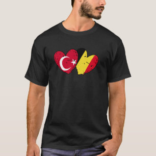 Turkey Belgium Love Heart Turkish Belgian Dual Nat T-Shirt