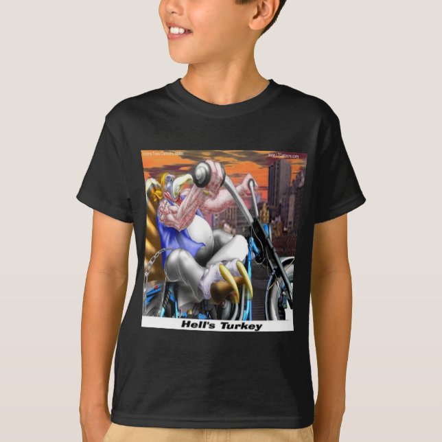 Turkey Biker Funny T-Shirt (Front)