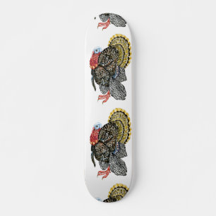 Turkey bird hand drawn illustration skateboard