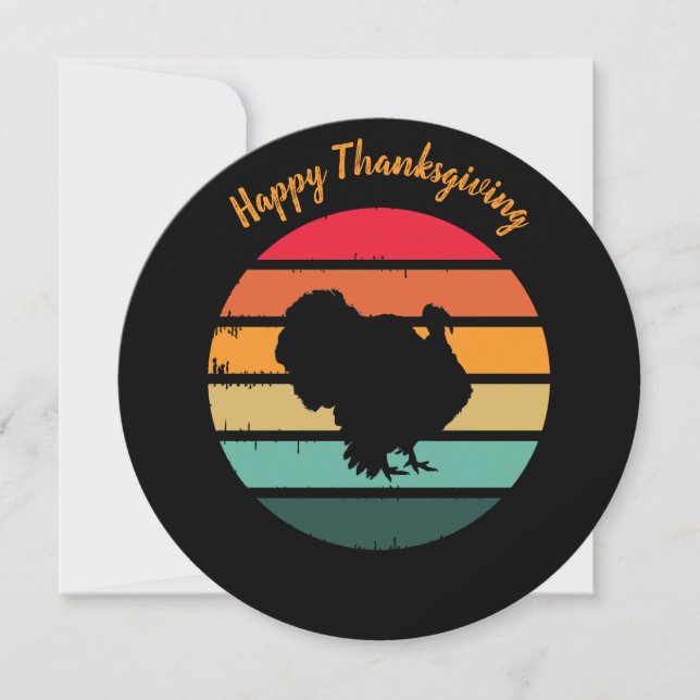 Turkey Bird Thanksgiving Distressed Vintage Sunset (Front)