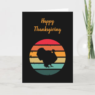 Turkey Bird Thanksgiving Distressed Vintage Sunset Holiday Card