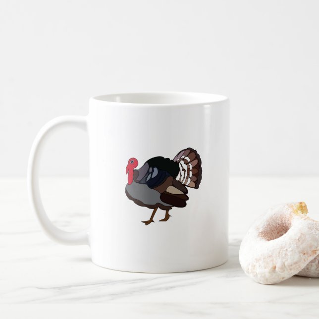 Turkey Bird Turkey Coffee Mug (With Donut)