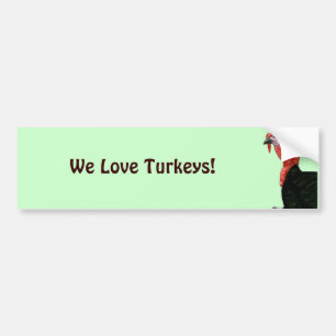 Turkey:  Black Tom Head Bumper Sticker
