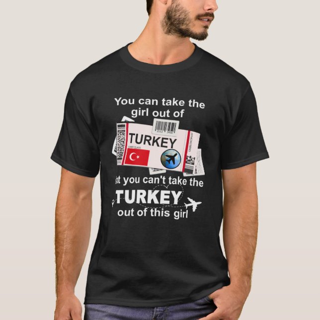 Turkey Boarding Pass  Turkey Girl  Turkey T-Shirt (Front)