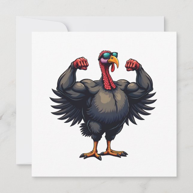 Turkey Bodybuilding Thanksgiving Day Gym Workout   Announcement (Front)