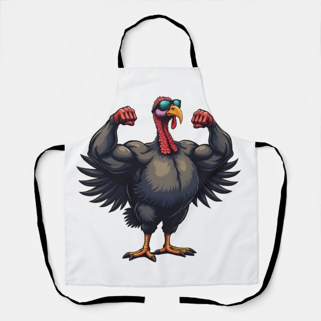 Turkey Bodybuilding Thanksgiving Day Gym Workout   Apron (Front)