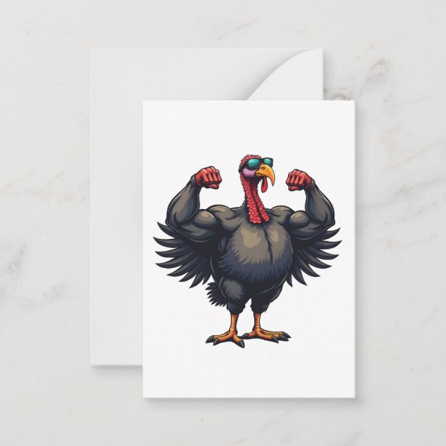 Turkey Bodybuilding Thanksgiving Day Gym Workout   Card (Front)