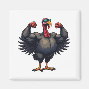 Turkey Bodybuilding Thanksgiving Day Gym Workout Magnet