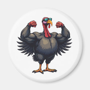 Turkey Bodybuilding Thanksgiving Day Gym Workout   Magnet