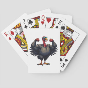 Turkey Bodybuilding Thanksgiving Day Gym Workout Playing Cards