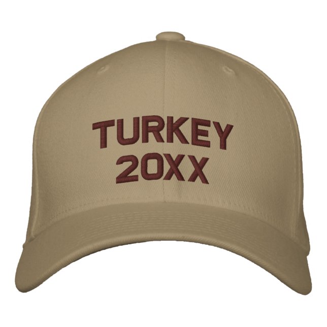 Turkey Bowl change to current year Embroidered Hat (Front)